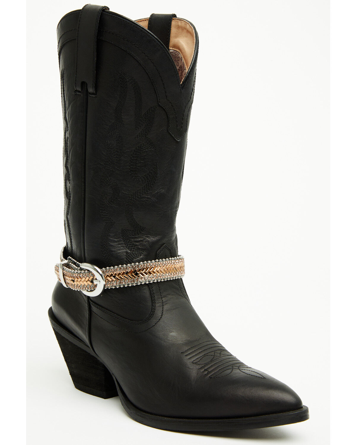 Shyanne Women's Rhinestone Boot Strap, Brown, hi-res