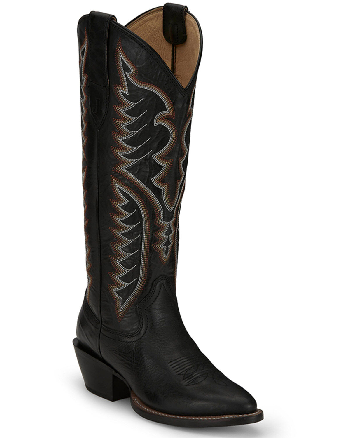 Image #1 - Justin Women's Evelyn Tall Western Boots - Snip Toe, Black, hi-res