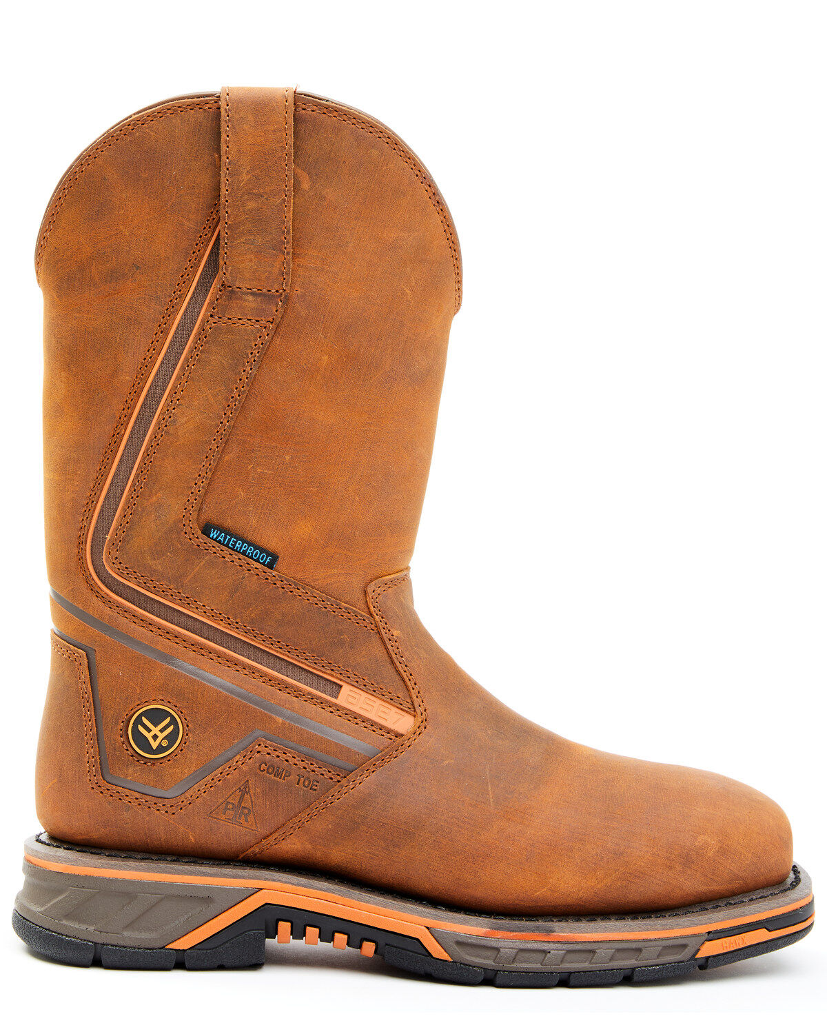 Image #2 - Hawx Men's ASE7 Radian Waterproof Western Work Boots - Composite Toe, Brown, hi-res