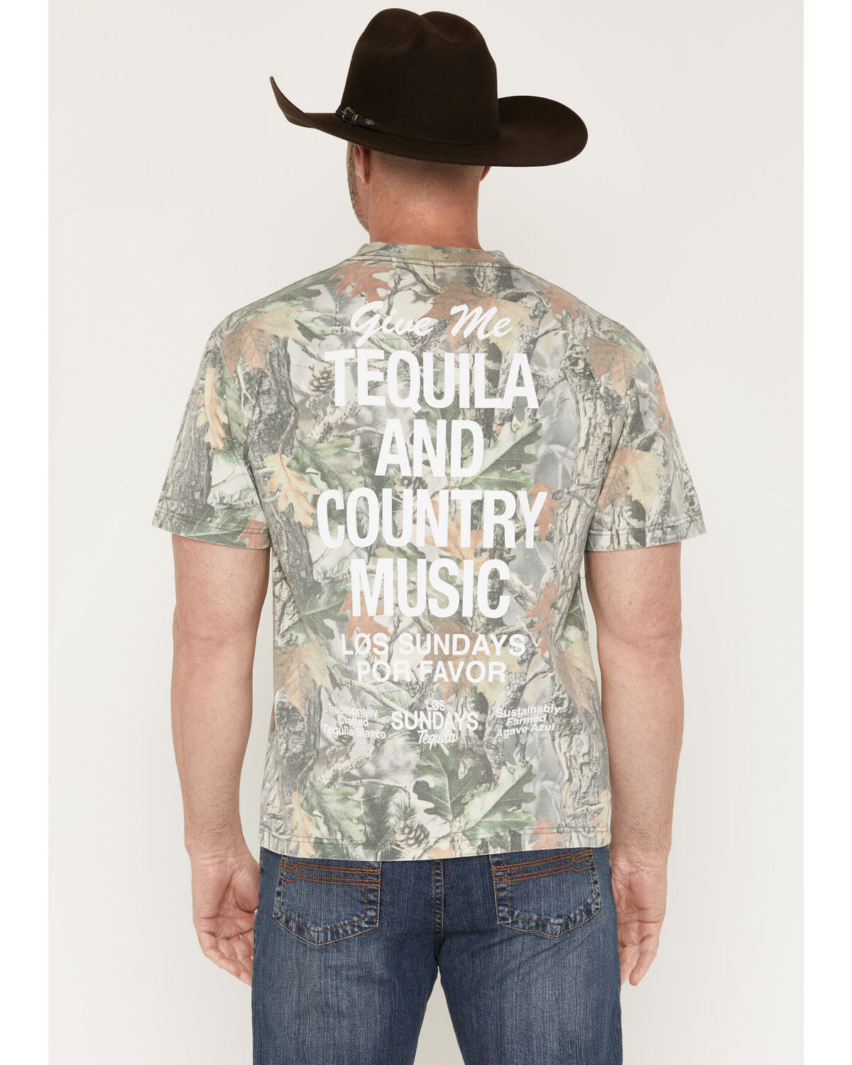 Los Sundays Men's Tequila & Country Music Camo Print Short Sleeve Graphic T-Shirt, Camouflage, hi-res
