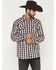 Image #1 - Moonshine Spirit&reg; Men's Tequila Sunrise Plaid Print Long Sleeve Snap Western Shirt, White, hi-res