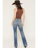Image #3 - 7 For All Mankind Women's Faded Echo Medium Wash Mid Rise Dojo Trouser Stretch Denim Jeans, Medium Wash, hi-res