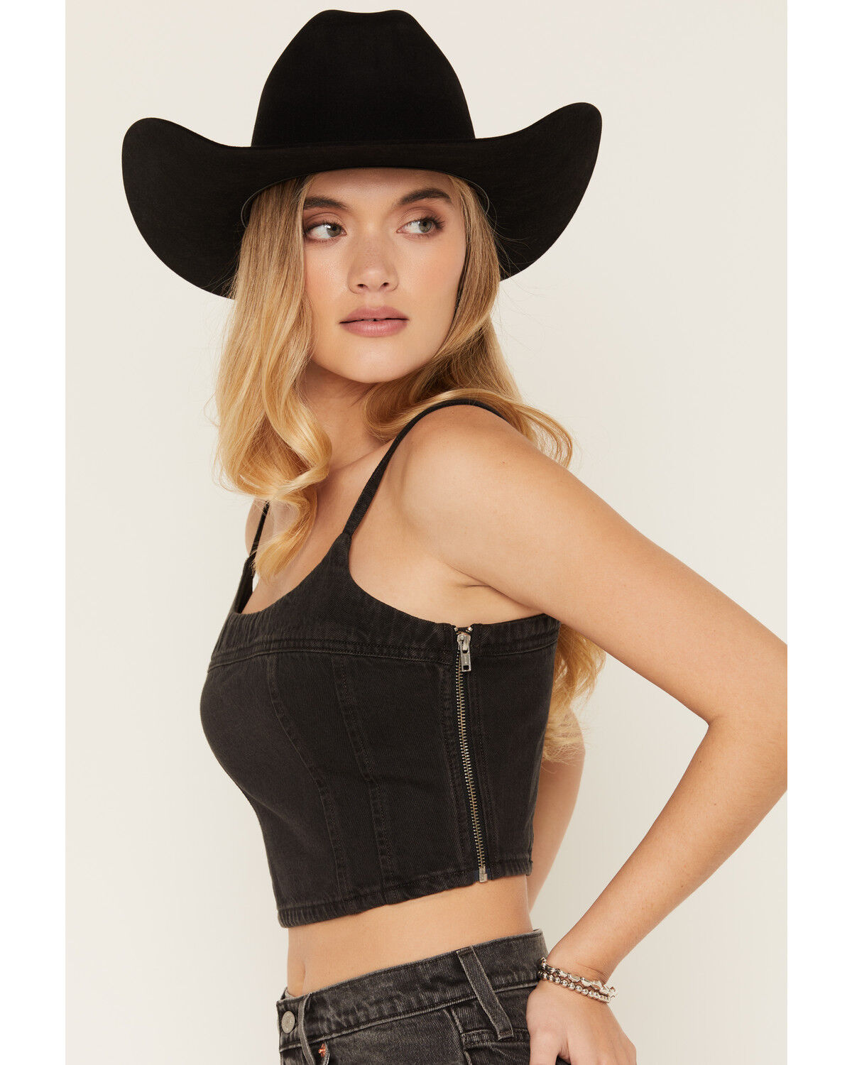 Image #2 - Levi's Women's Jadine Denim Cami Tank, Black, hi-res