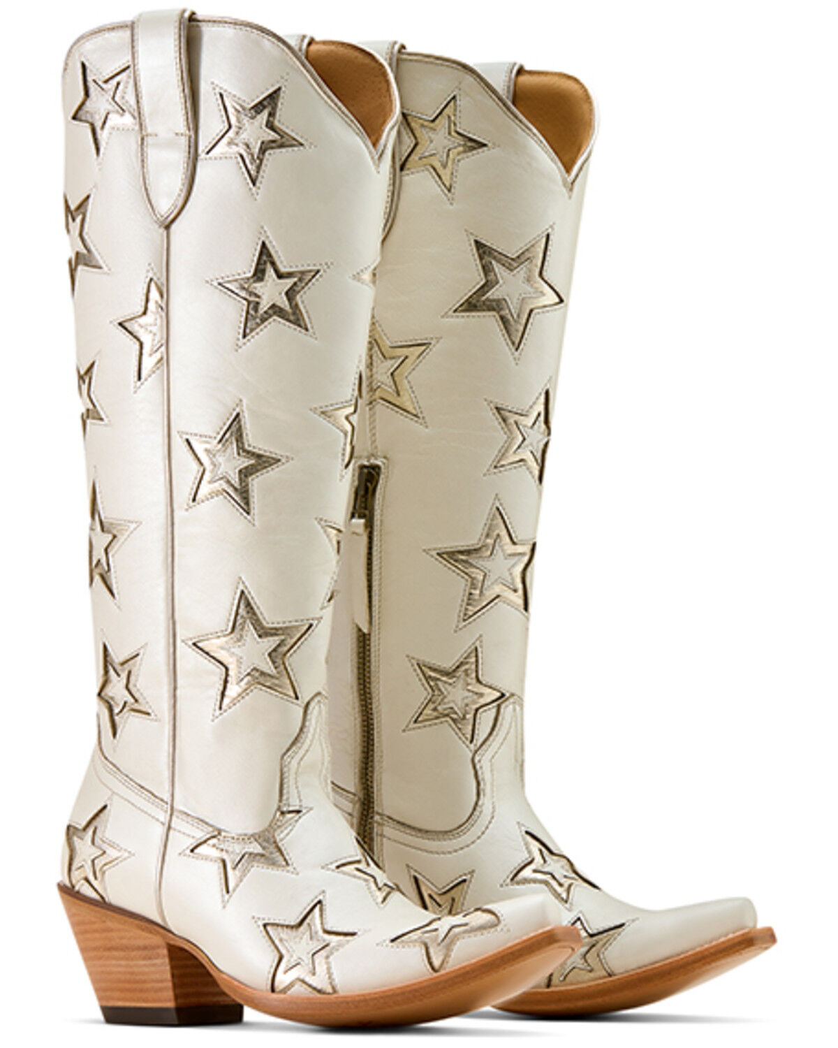 Image #2 - Ariat Women's Casanova Star Tall Western Boots - Snip Toe, Ivory, hi-res