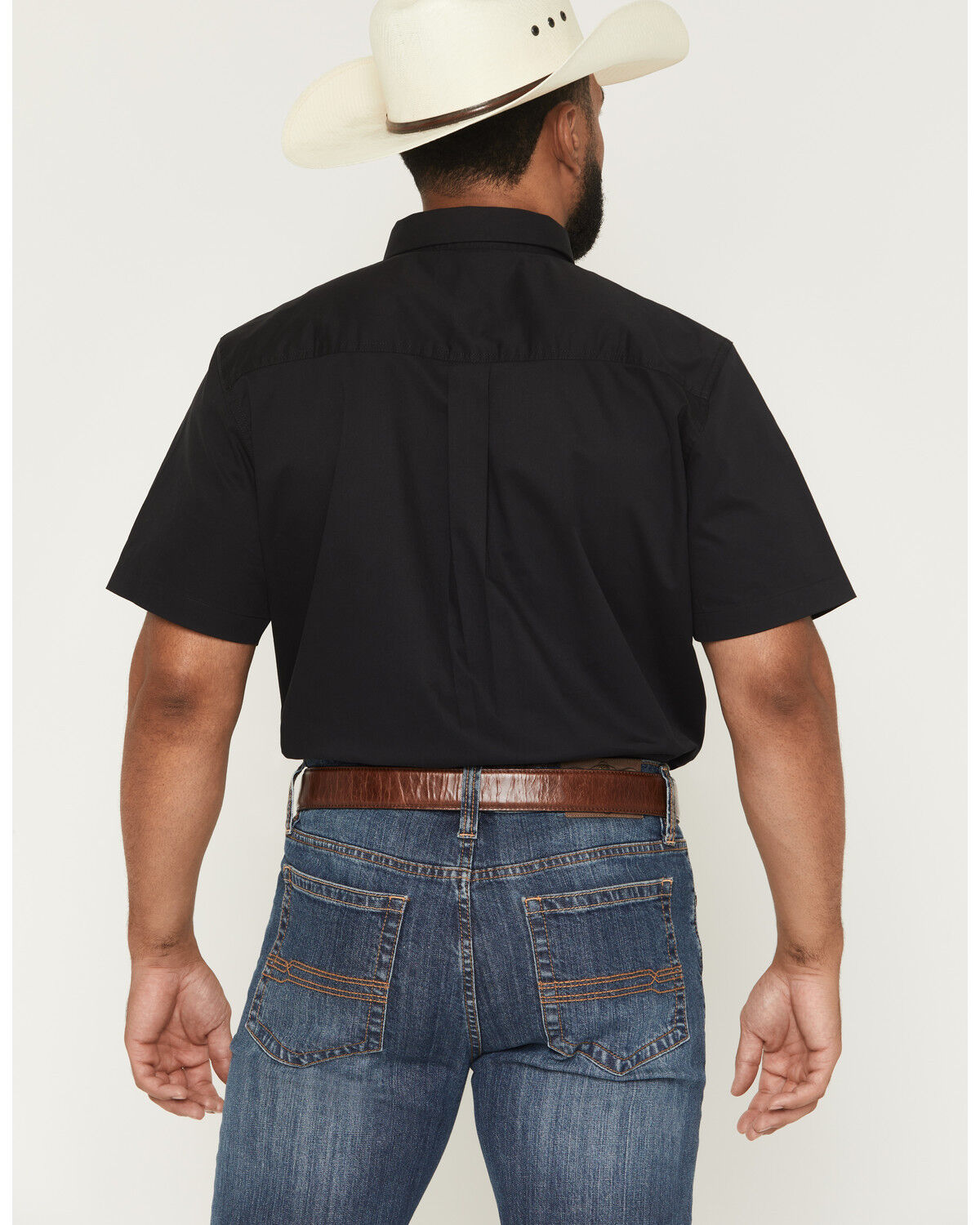 Image #4 - Cody James Men's Basic Solid Short Sleeve Button-Down Stretch Western Shirt - Tall, Black, hi-res