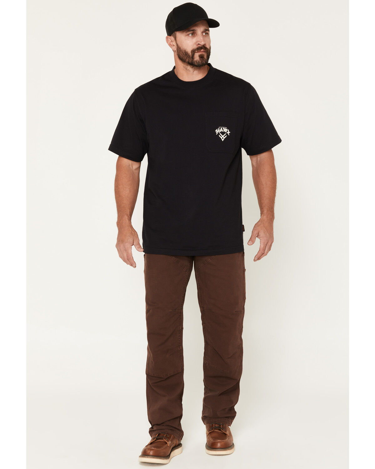 Hawx Men's Axel Duck Double Front Carpenter Stretch Work Pants, Brown, hi-res