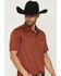 Image #2 - RANK 45&reg; Men's Heeler Heathered Solid Short Sleeve Polo, Brick Red, hi-res