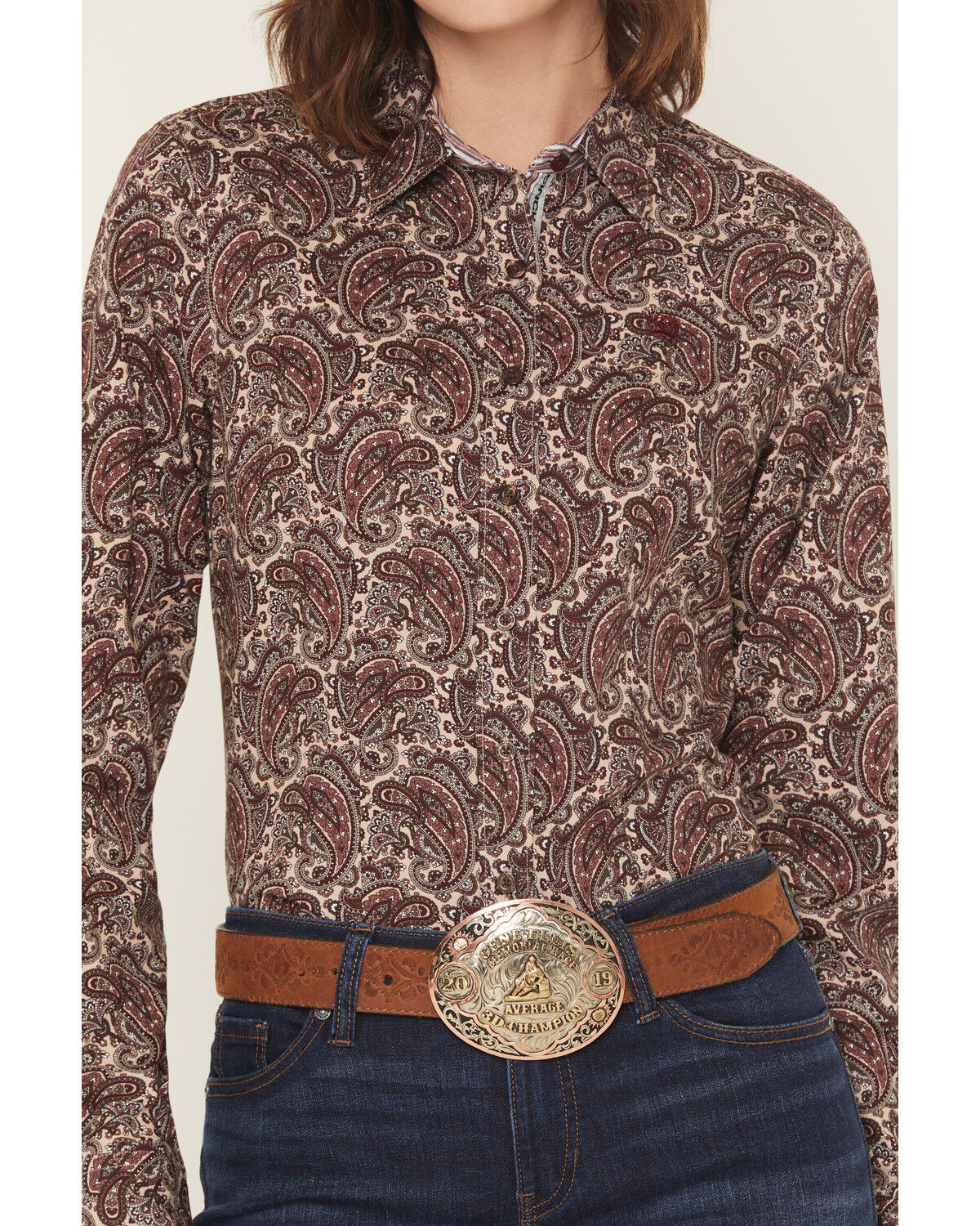 Image #3 - Cinch Women's Paisley Print Long Sleeve Button-Down Western Shirt, Multi, hi-res