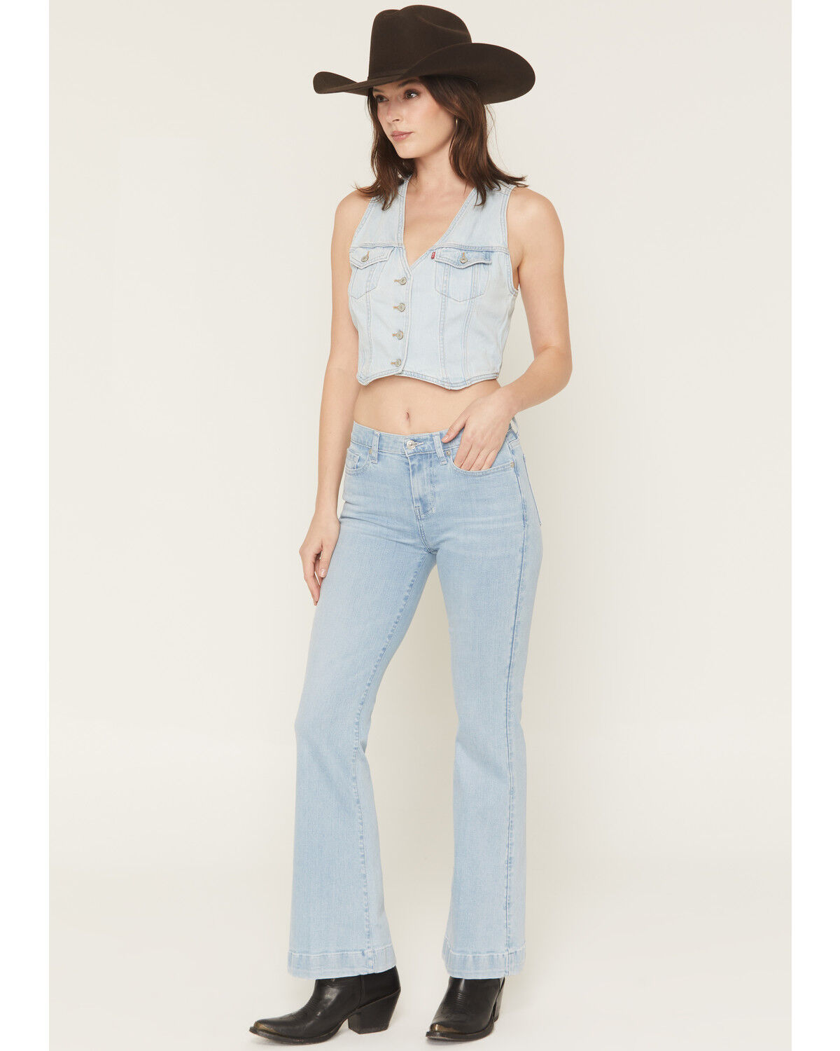 Image #3 - 7 For All Mankind Women's Bloom Light Wash Mid Rise Tailorless Dojo Trouser Stretch Denim Jeans, Light Wash, hi-res