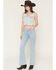 Image #3 - 7 For All Mankind Women's Bloom Light Wash Mid Rise Tailorless Dojo Trouser Stretch Denim Jeans, Light Wash, hi-res