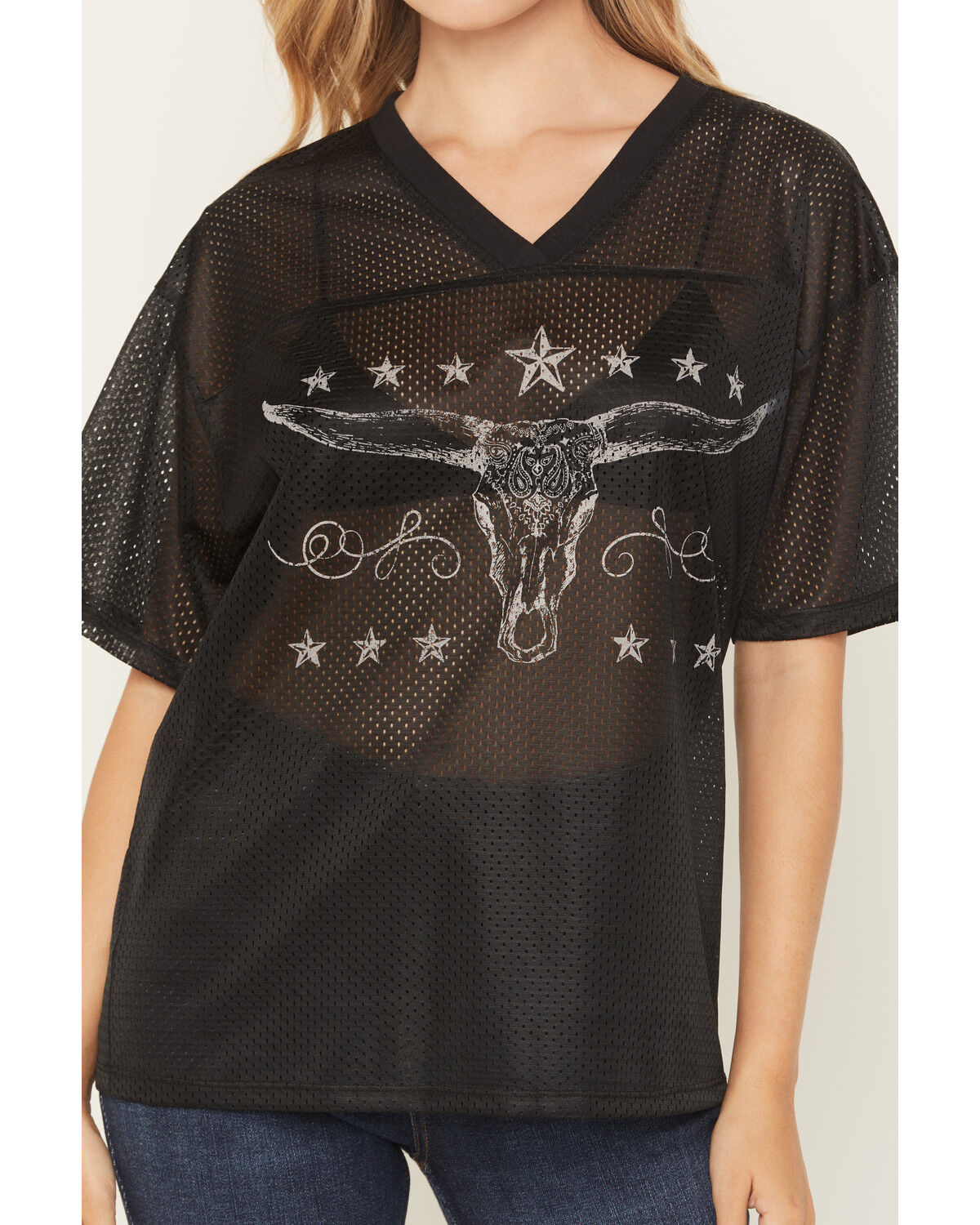 Image #3 - Youth in Revolt Women's Steerhead Short Sleeve Graphic Jersey Shirt, Black, hi-res
