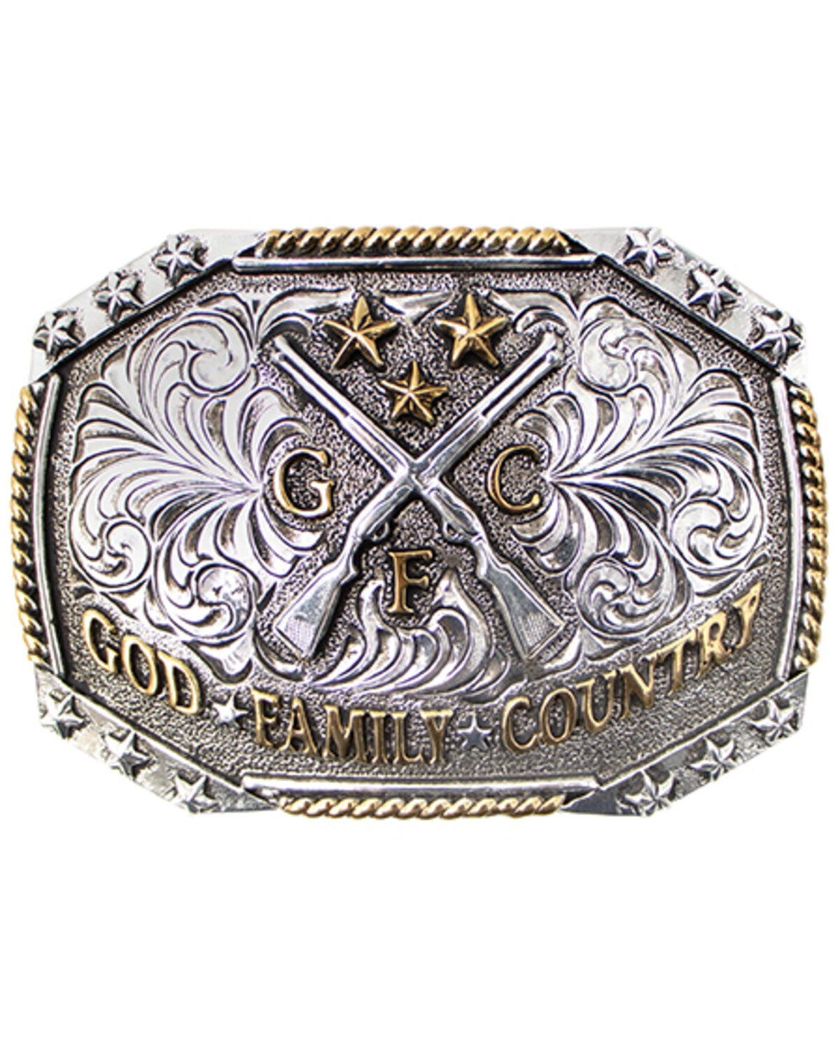 Cody James Men's God, Family, Country Belt Buckle, No Color, hi-res