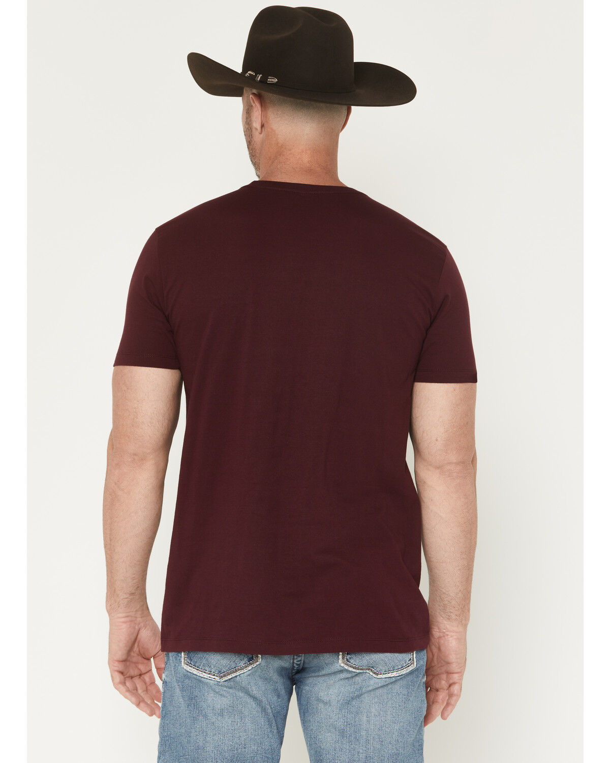 Image #4 - Cinch Men's Logo Short Sleeve Graphic T-Shirt, Burgundy, hi-res