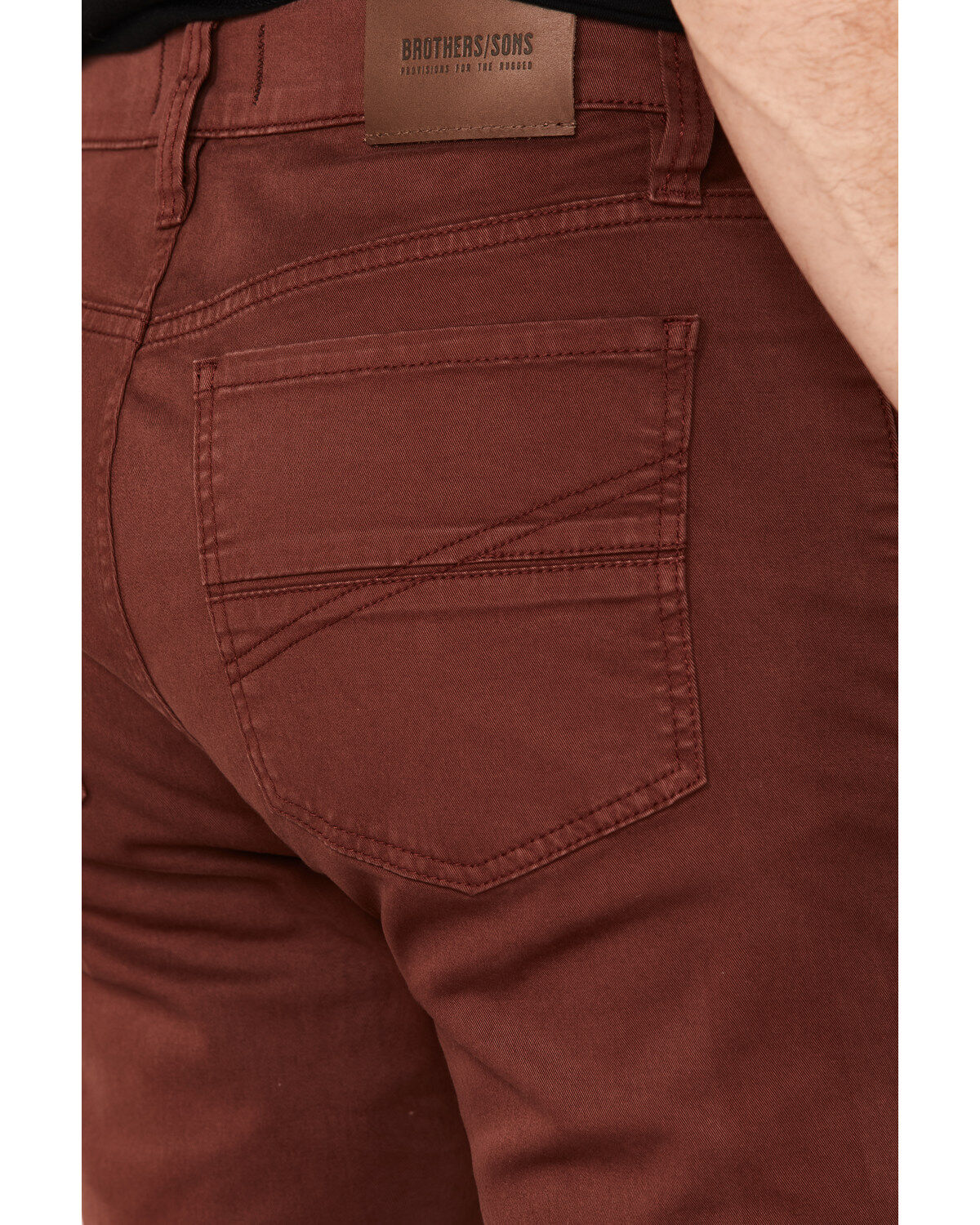 Image #4 - Brothers and Sons Men's Port Wash Tucker Slim Straight Stretch Denim Jeans, Wine, hi-res