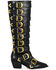 Image #2 - Azalea Wang Women's Graziana Exotic Print Western Boots - Snip Toe, Black, hi-res