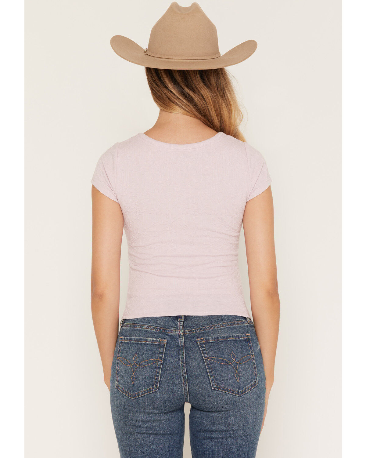 Image #4 - Shyanne Women's Floral Jacquard Short Sleeve Shirt, Violet, hi-res