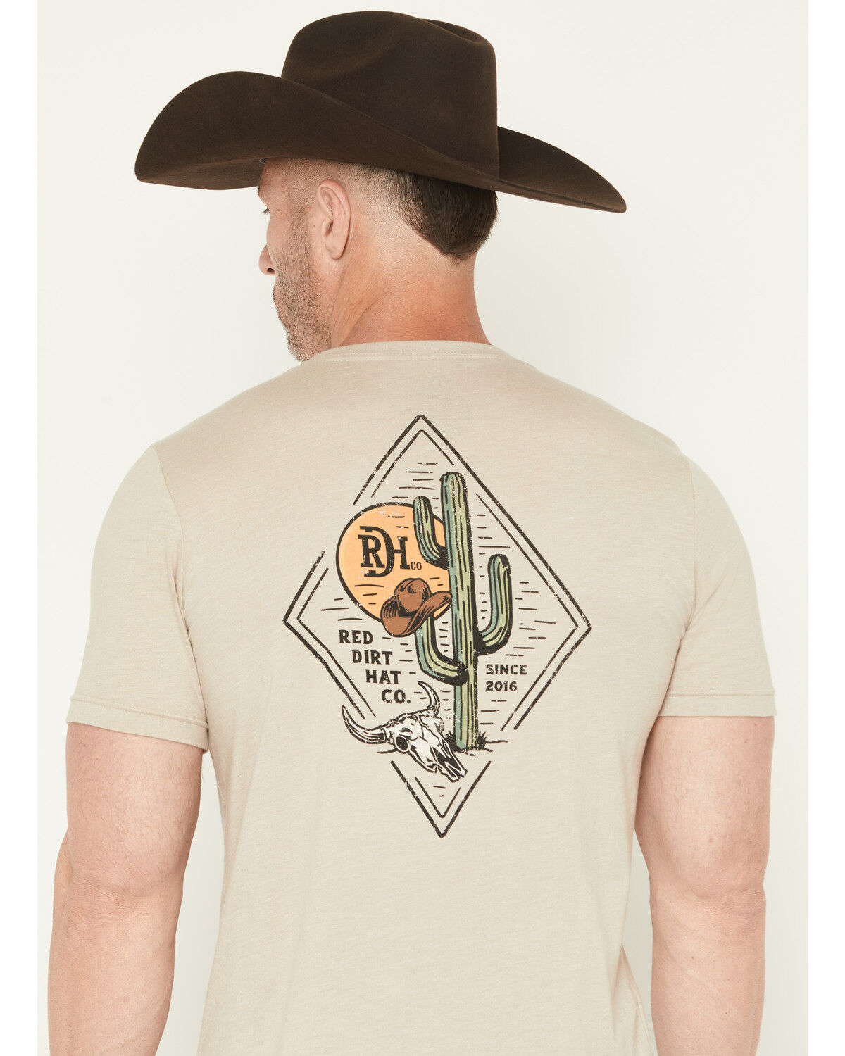 Red Dirt Hat Men's Diamond Cactus Short Sleeve Graphic T-Shirt, Sand, hi-res