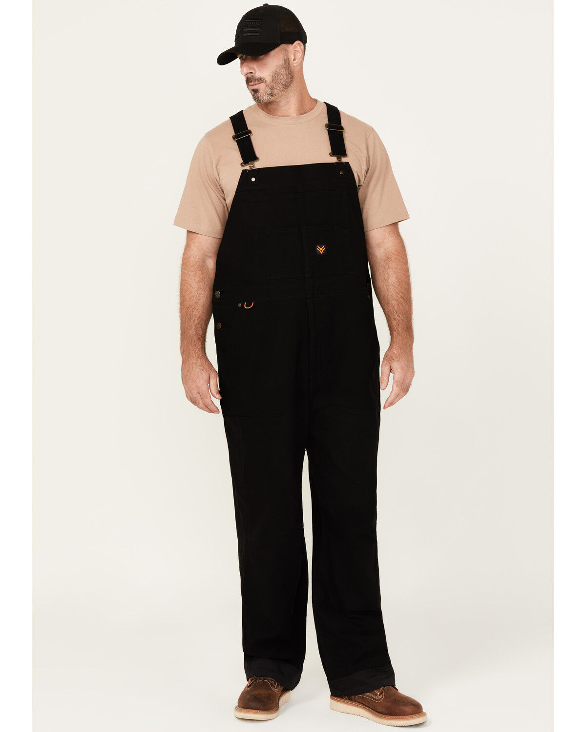 Hawx Men's Tillman Duck Canvas Overalls, Black, hi-res