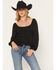 Image #1 - Originality Women's Boot Barn Exclusive Emma Double Layer Peplum Top, Black, hi-res