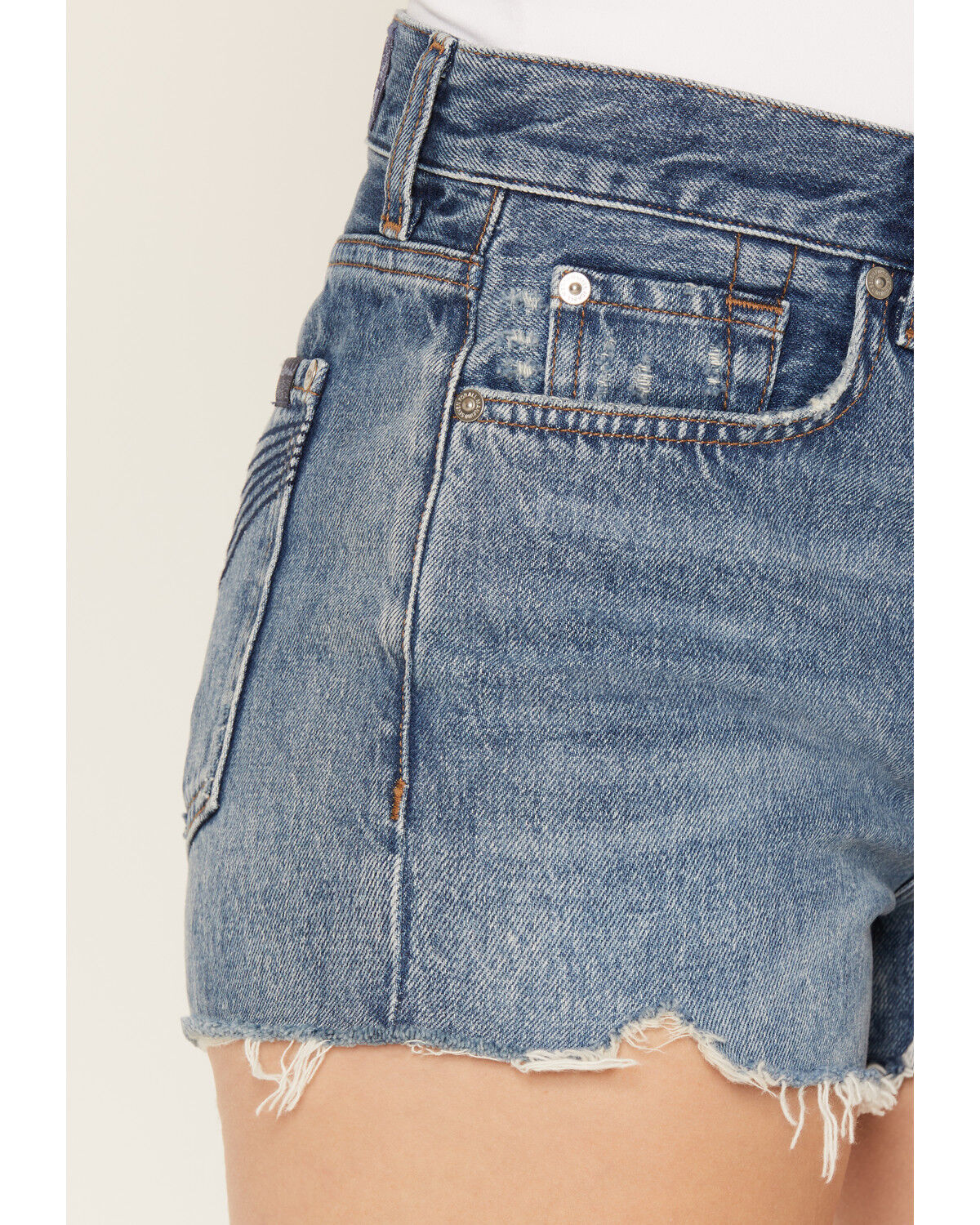Image #2 - 7 For All Mankind Women's Stampede Medium Wash Mid Rise June Denim Shorts, Medium Wash, hi-res