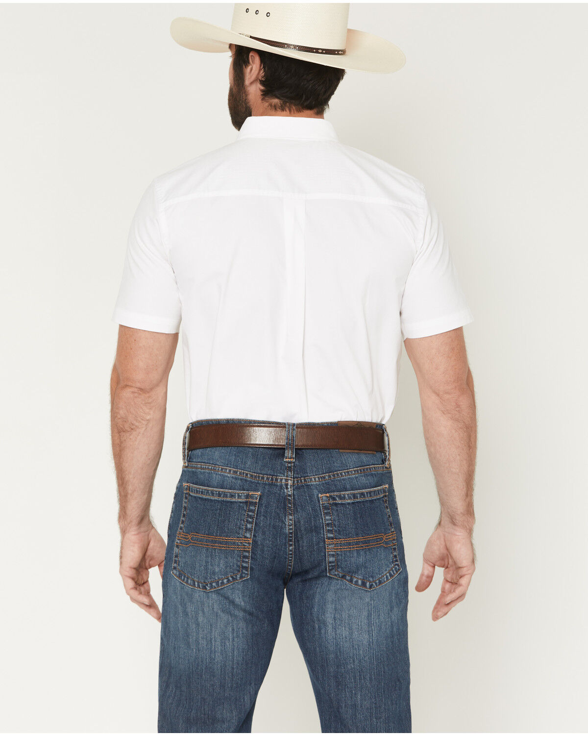 Image #4 - Cody James Men's Basic Solid Short Sleeve Button-Down Stretch Western Shirt, White, hi-res