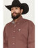 Image #2 - Cinch Men's Micro Geo Print Long Sleeve Button-Down Western Shirt - Big, Red, hi-res