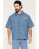 Image #2 - Dickies X Harley Davidson Men's Embroidered Short Sleeve Button-Down Denim Work Shirt, Light Wash, hi-res