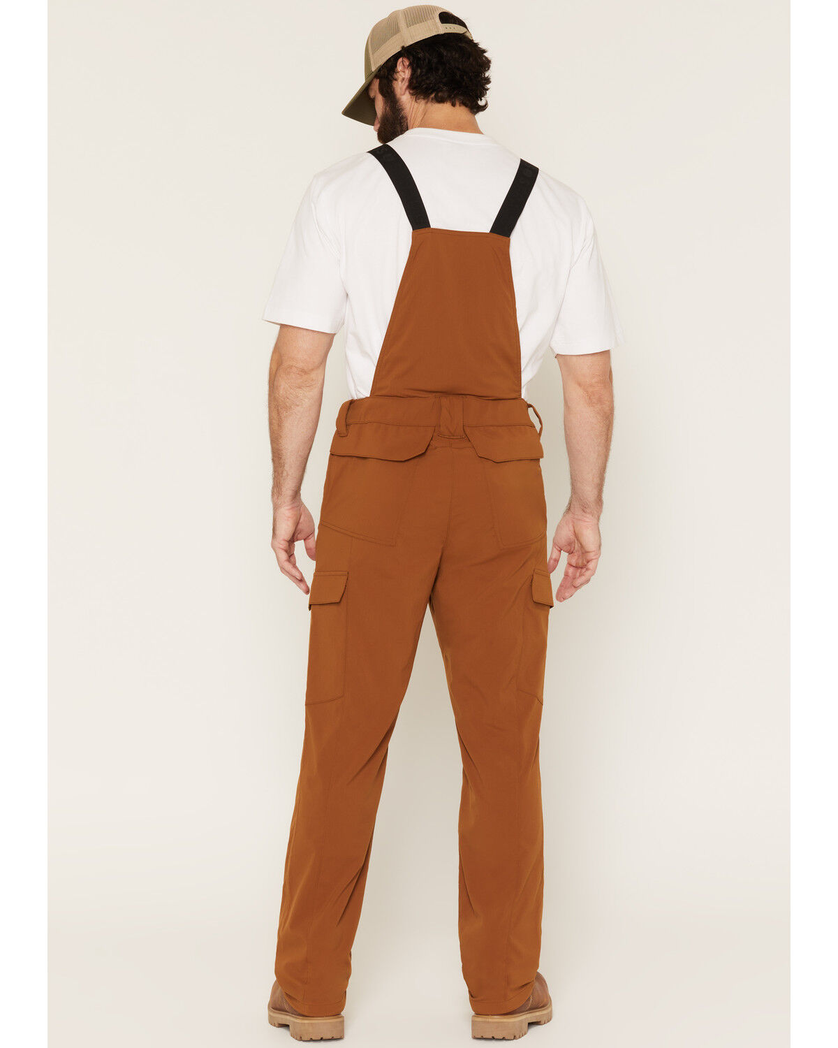 Image #4 - Strauss Men's Stretch Ripstop Cargo Work Bib Overalls, Brown, hi-res