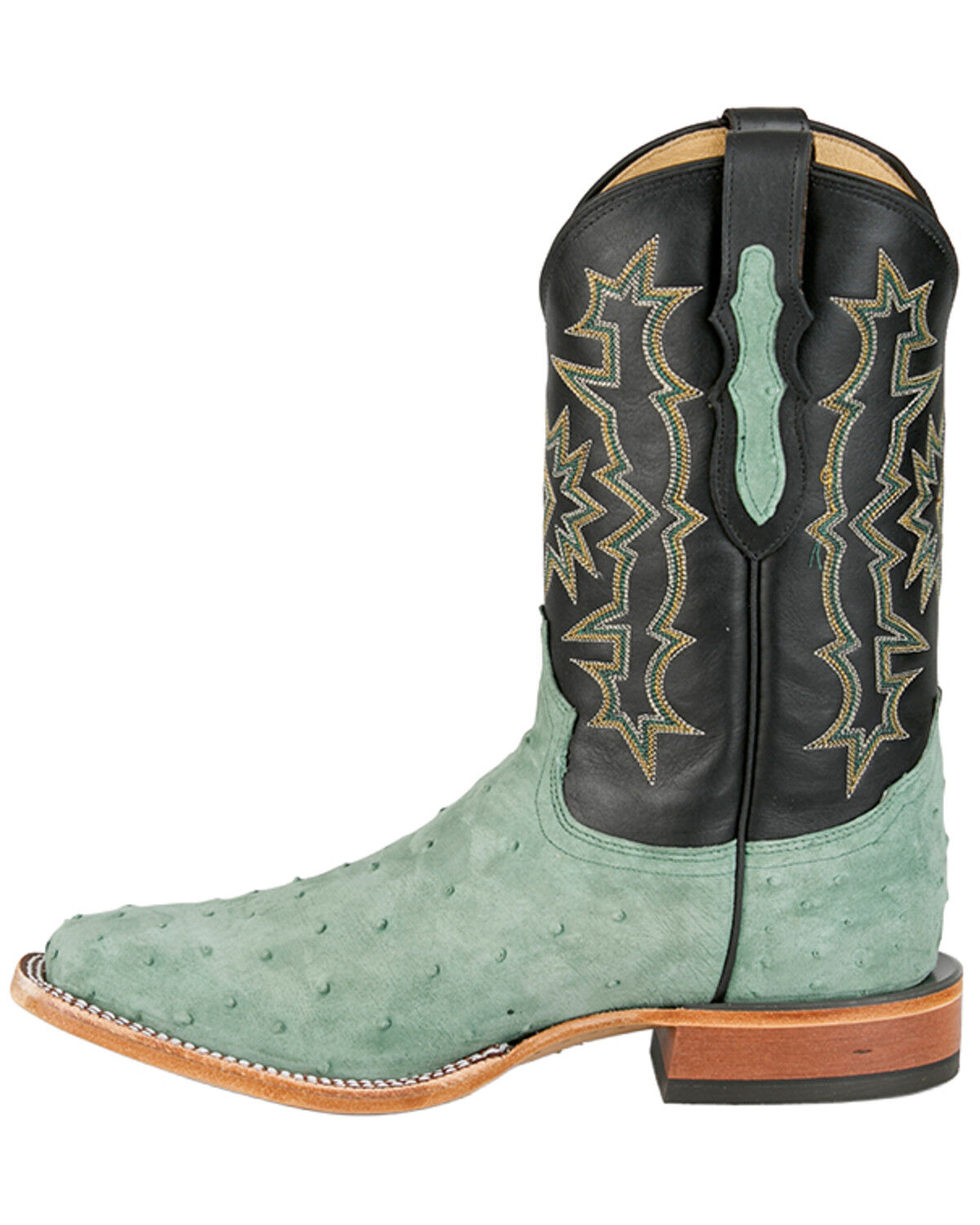 Image #3 - Tony Lama Men's Exotic Full Quill Ostrich Carlos Western Boots - Broad Square Toe, Green, hi-res
