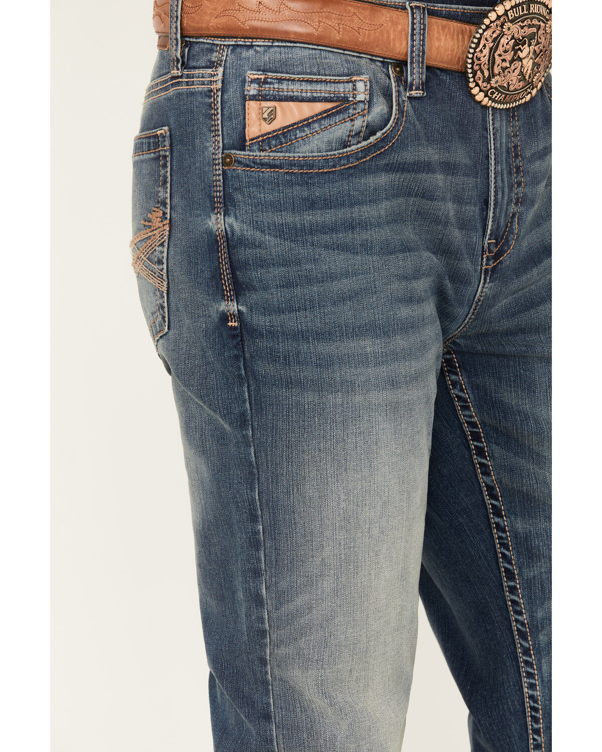 Image #2 - RANK 45&reg; Men's Sidewinder Wash Ambush Slim Straight Performance 4-Way Stretch Denim Jeans, Blue, hi-res
