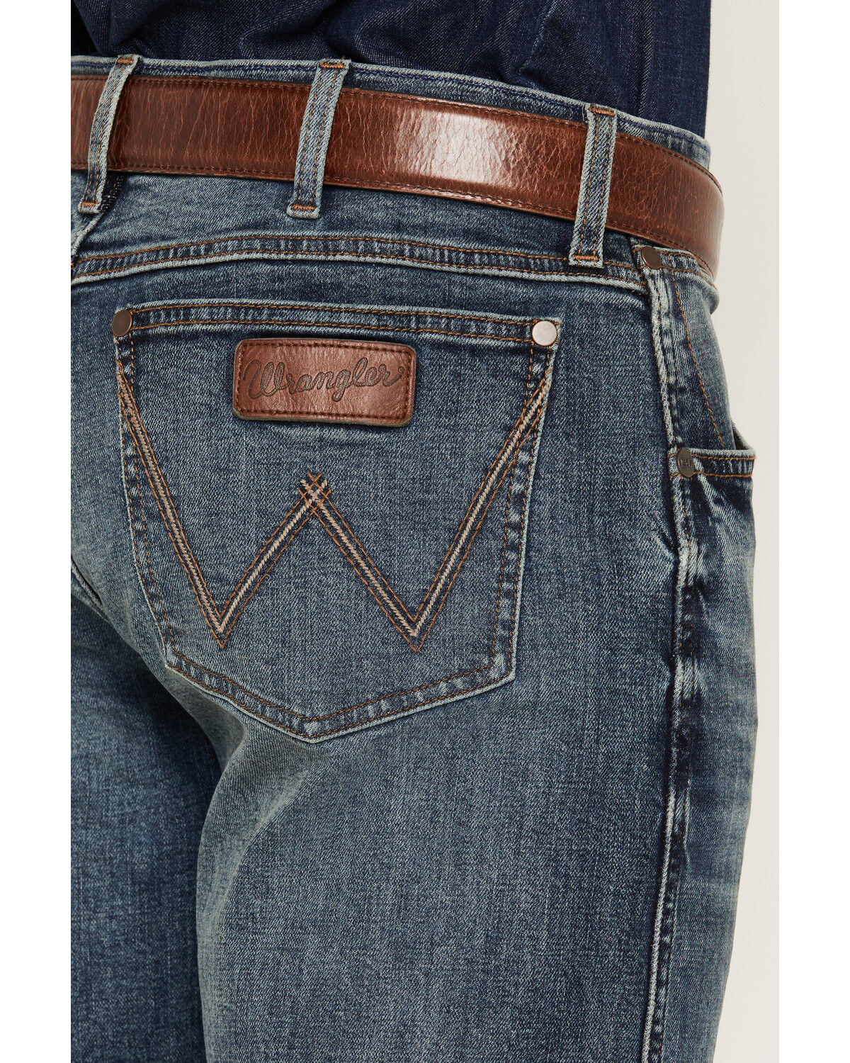 Image #4 - Wrangler Retro Men's 77MWZ Henry Medium Wash Slim Bootcut Stretch Denim Jeans, Medium Wash, hi-res