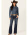 Image #1 - Shyanne Women's Tess Mid Rise Trouser Performance Stretch Denim Jeans, Medium Wash, hi-res