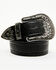 Image #2 - Shyanne Women's Piper Crocodile Embossed Rhinestone Buckle Belt, Black, hi-res