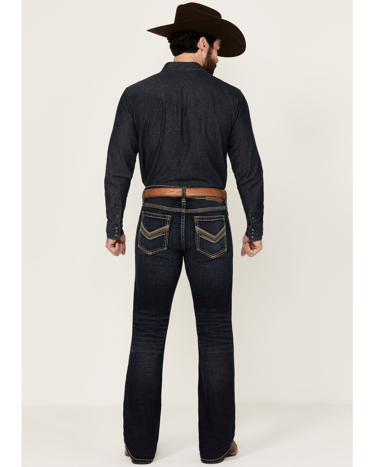 Image #3 - Cody James Men's Night Ranger Wash Wyatt Slim Bootcut Stretch Denim Jeans, Dark Wash, hi-res
