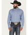 Image #1 - Wrangler Men's Paisley Print Long Sleeve Button-Down Stretch Western Shirt, Blue, hi-res