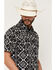 Image #2 - RANK 45&reg; Men's RODEOTEK&trade; Zig Man Southwestern Print 2.0 Short Sleeve Snap Stretch Western Shirt, Black, hi-res