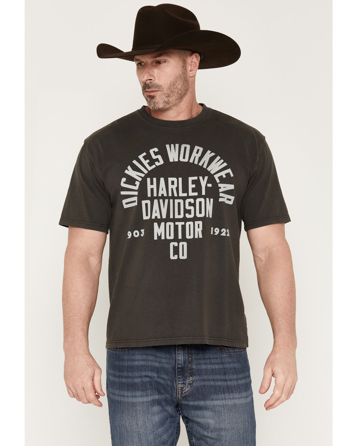 Image #1 - Dickies X Harley Davidson Men's Logo Short Sleeve Graphic T-Shirt, Black, hi-res