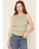 Image #1 - Cleo + Wolf Women's Lace Ruched Tank Top, Mint, hi-res