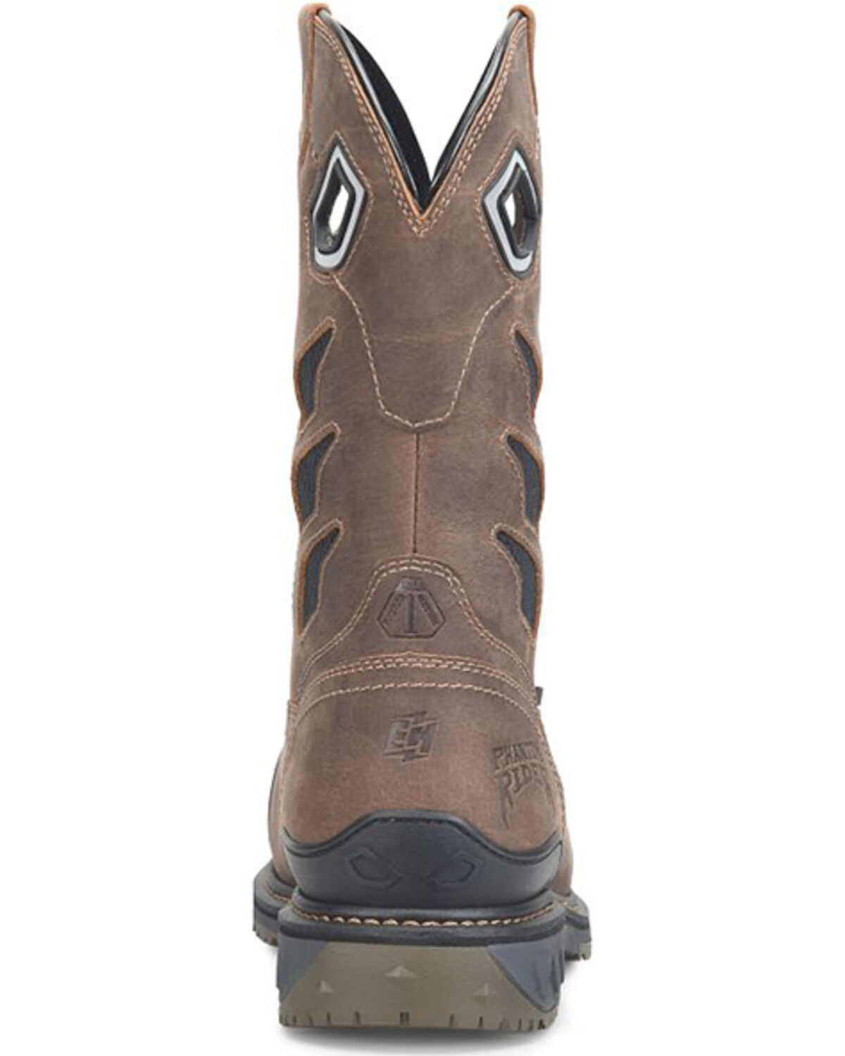 Image #5 - Phantom Rider Men's 11" Crater Waterproof Internal MetGuard Wellington Work Boots - Composite Toe, Brown, hi-res
