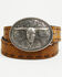 Image #1 - Cody James Men's Longhorn Whipstitch Buckle Belt, Brown, hi-res