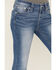 Image #3 - Shyanne Women's Mid Rise Medium Wash Bootcut Paisley Faux Flap Stretch Denim Jeans, Medium Wash, hi-res