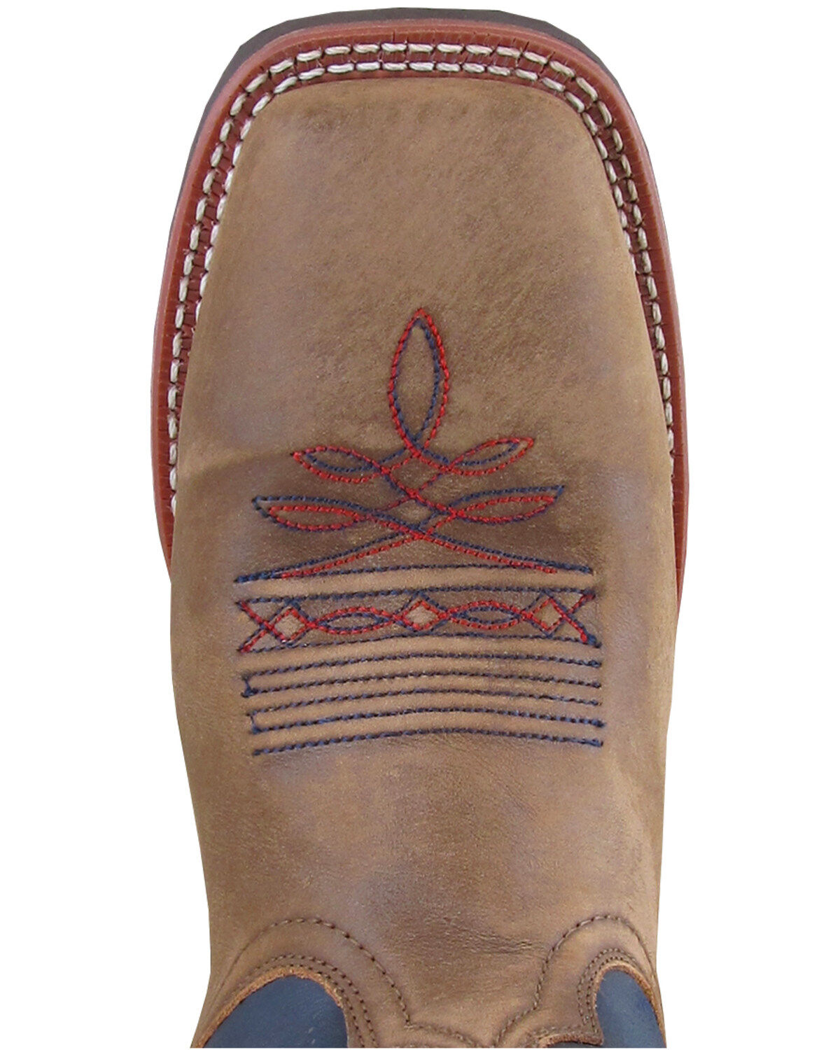 Image #2 - Smoky Mountain Men's Stars and Stripes Performance Western Boots - Broad Square Toe, Distressed Brown, hi-res