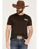 Image #2 - Jedco Men's Busch Cowboy Tough Short Sleeve Graphic T-Shirt, Dark Brown, hi-res