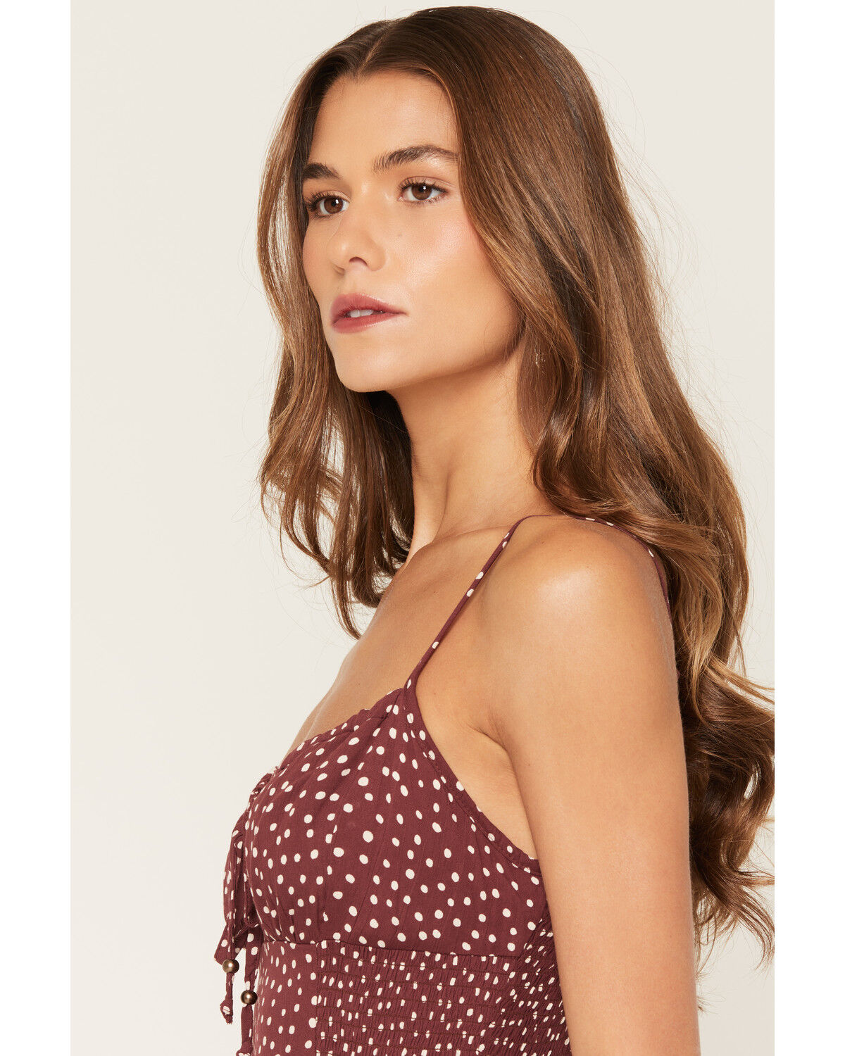 Image #2 - Angie Women's Polka Dot Twist Front Sleeveless Midi Dress, , hi-res