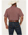 Image #4 - Gibson Trading Co Men's Gypsy Den Medallion Print Short Sleeve Snap Western Shirt, Burgundy, hi-res