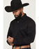 Image #2 - Cody James Black 1978&reg; Men's Lawman Solid Long Sleeve Button-Down Western Shirt, Black, hi-res
