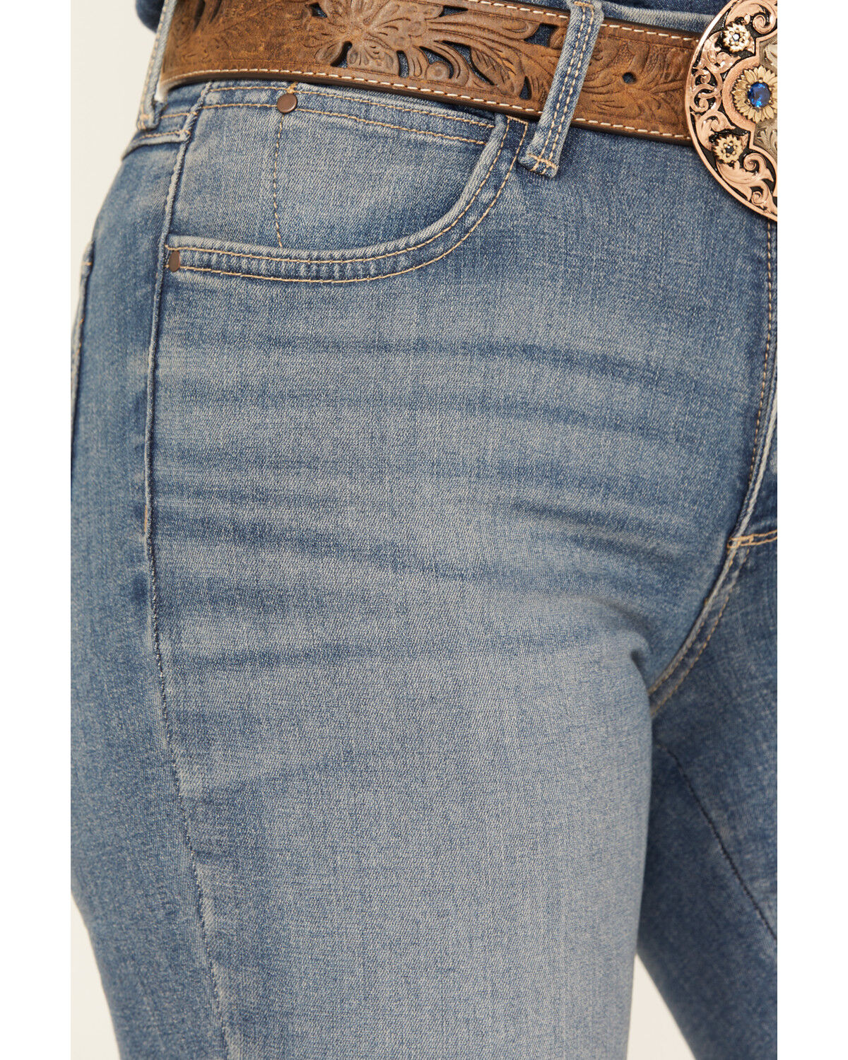 Image #2 - Wrangler Women's Ada Medium Wash Bespoke High Rise Bootcut Stretch Denim Jeans, Medium Wash, hi-res