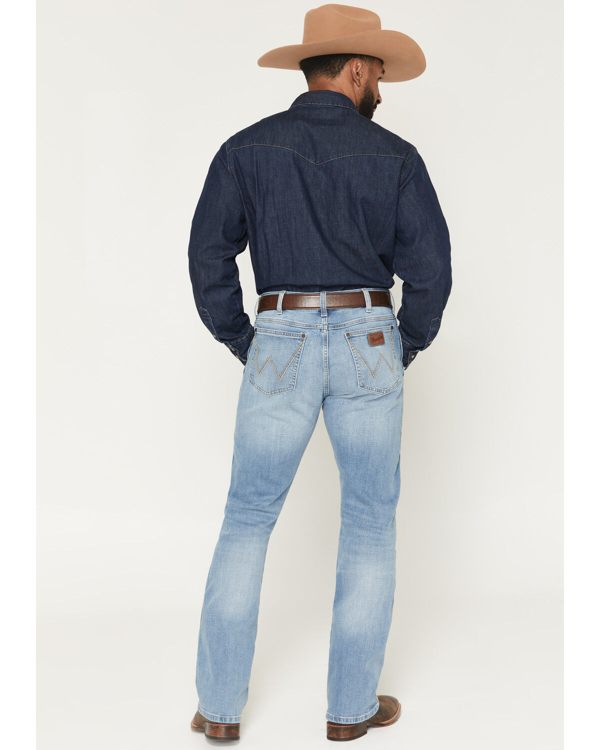 Image #3 - Wrangler Retro Men's Medium Wash Slim Bootcut Stretch Denim Jeans, Medium Wash, hi-res