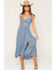 Image #1 - Angie Women's Polka Dot Twist Front Sleeveless Midi Dress, , hi-res