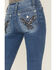 Image #4 - Shyanne Women's Mid Rise Medium Wash Bootcut Paisley Faux Flap Stretch Denim Jeans, Medium Wash, hi-res